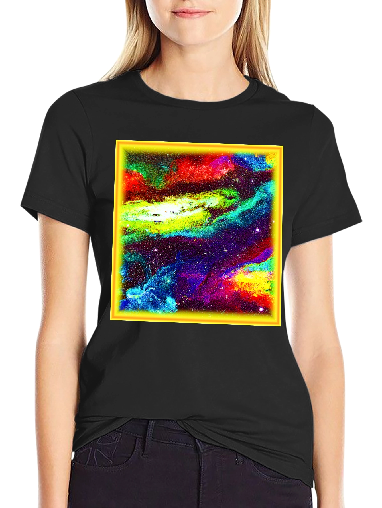 Nebula Print Black T-Shirt