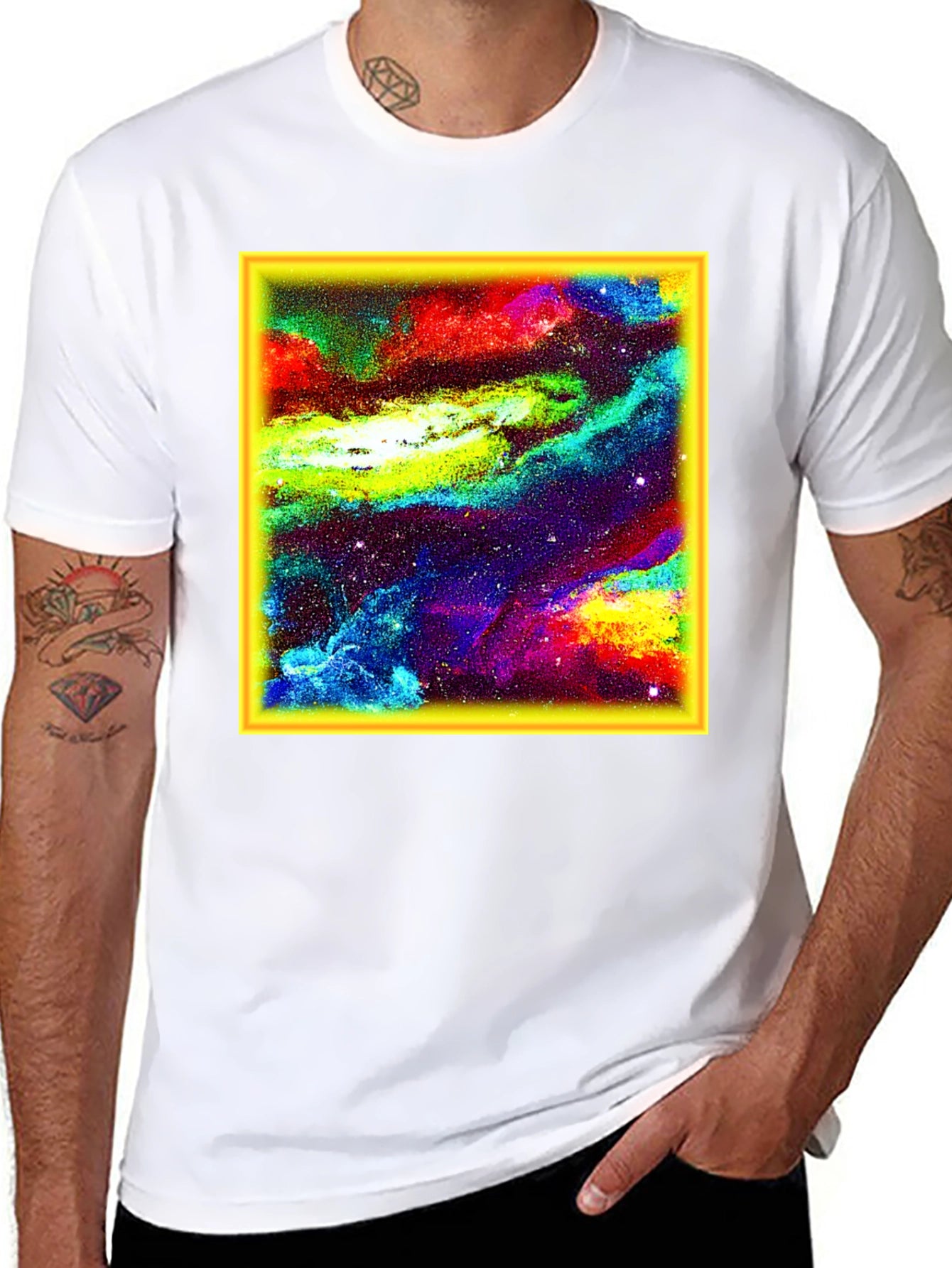 Nebula Print Black T-Shirt