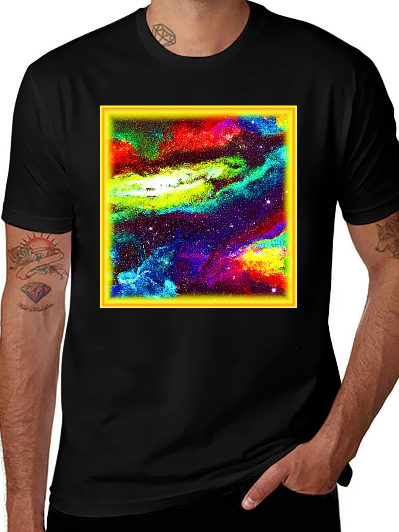 Nebula Print Black T-Shirt