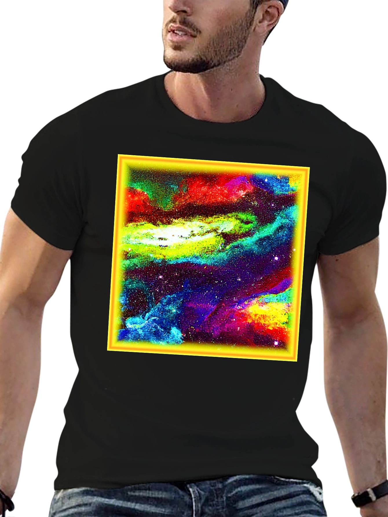 Nebula Print Black T-Shirt