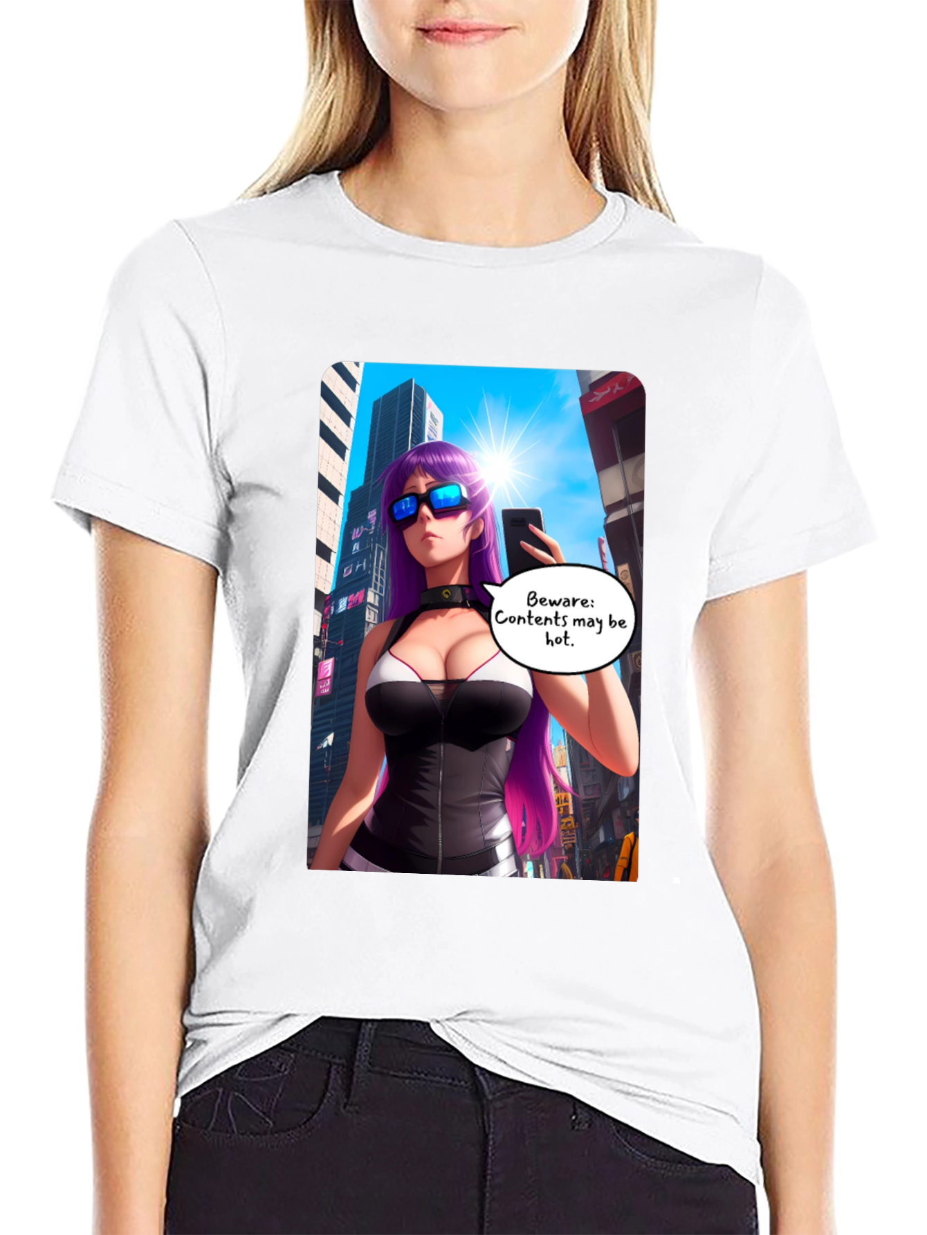 Anime Girl T-Shirt: Beware Contents May Be Hot!