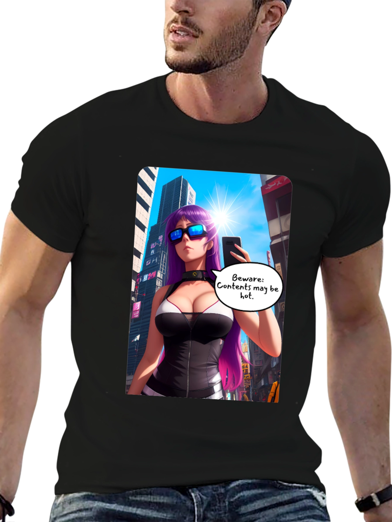 Anime Girl T-Shirt: Beware Contents May Be Hot!