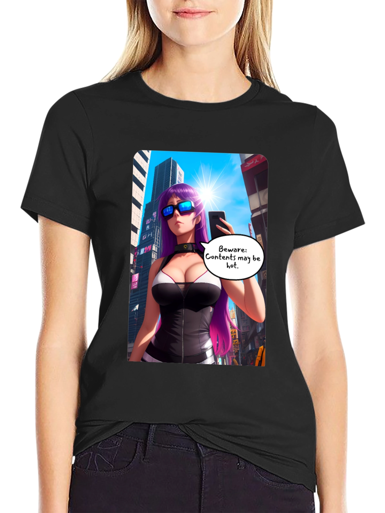 Anime Girl T-Shirt: Beware Contents May Be Hot!