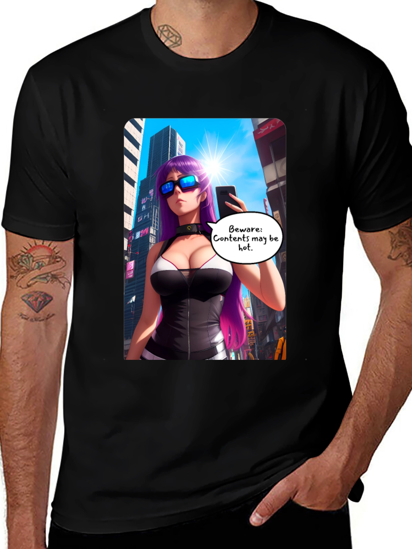 Anime Girl T-Shirt: Beware Contents May Be Hot!