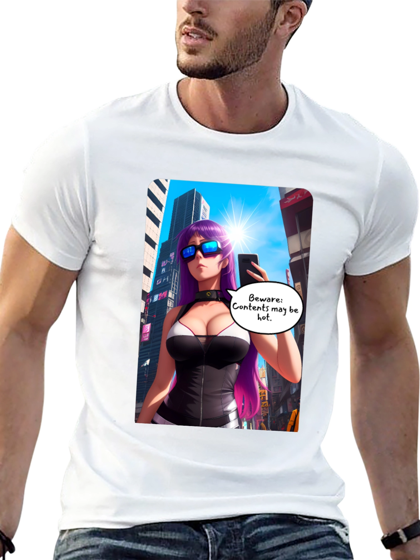 Anime Girl T-Shirt: Beware Contents May Be Hot!