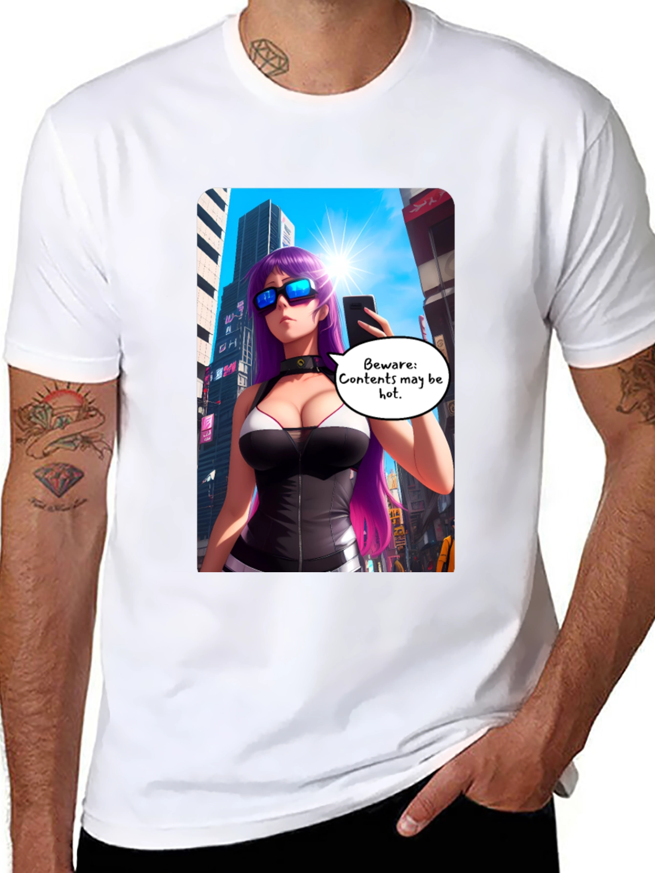 Anime Girl T-Shirt: Beware Contents May Be Hot!