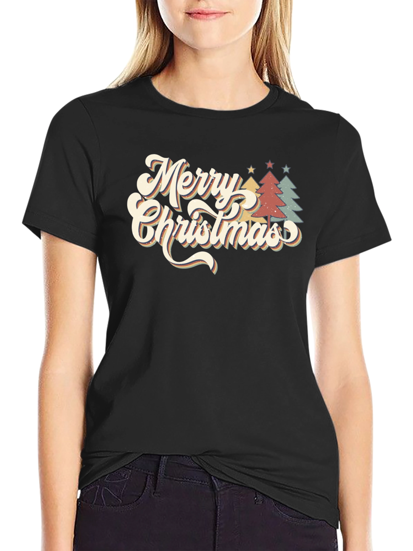 Retro Merry Christmas Tree T-Shirt
