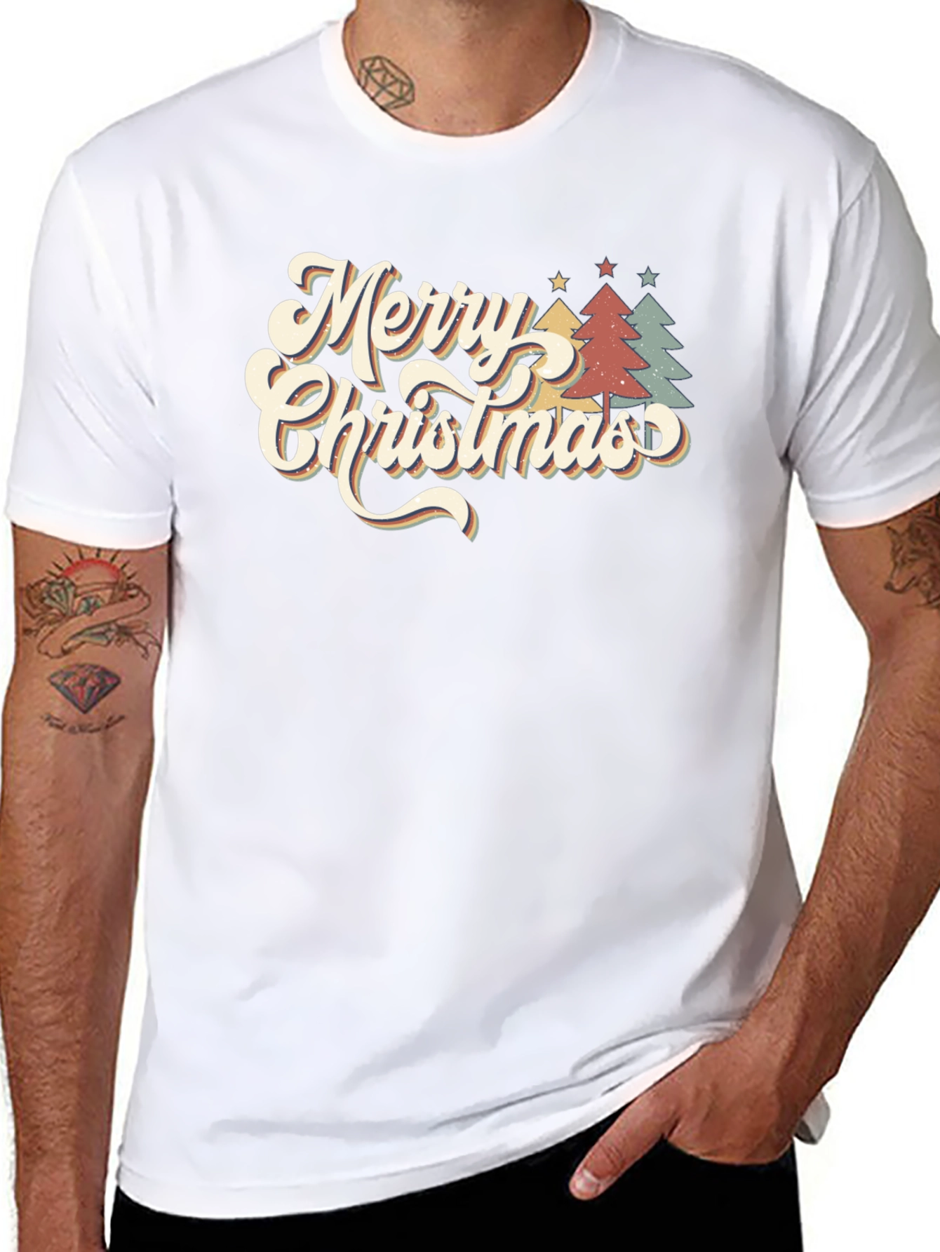 Retro Merry Christmas Tree T-Shirt