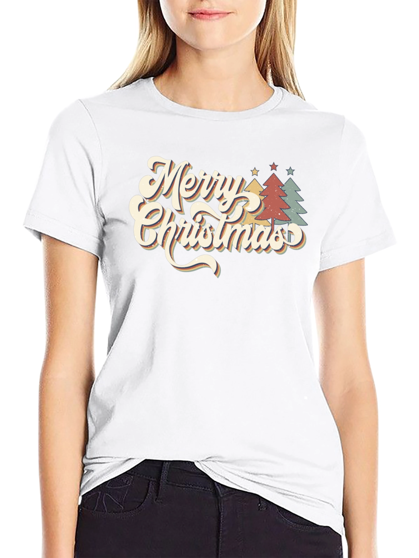 Retro Merry Christmas Tree T-Shirt