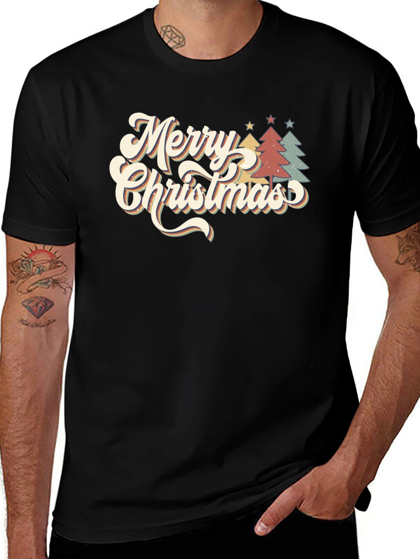 Retro Merry Christmas Tree T-Shirt