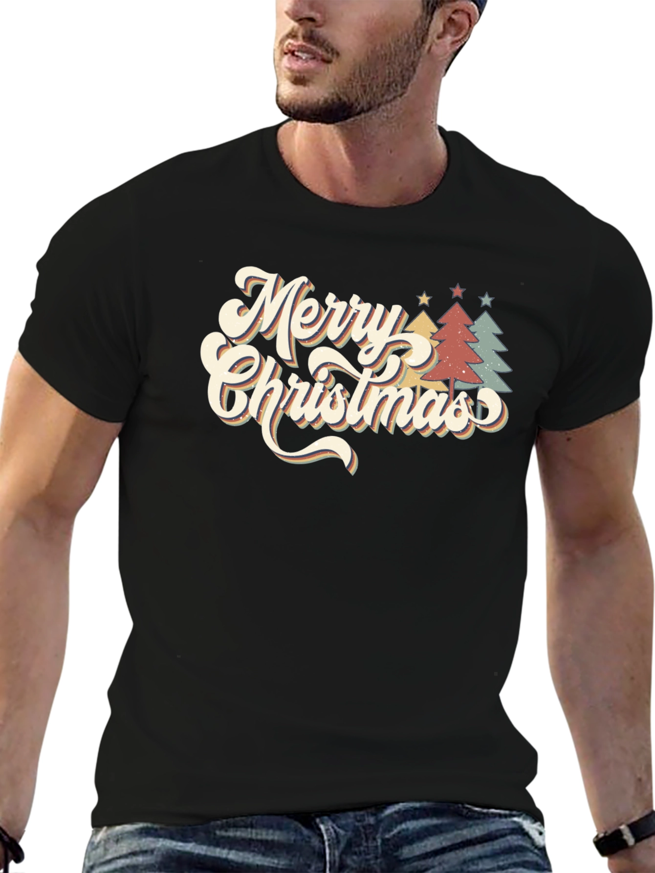 Retro Merry Christmas Tree T-Shirt