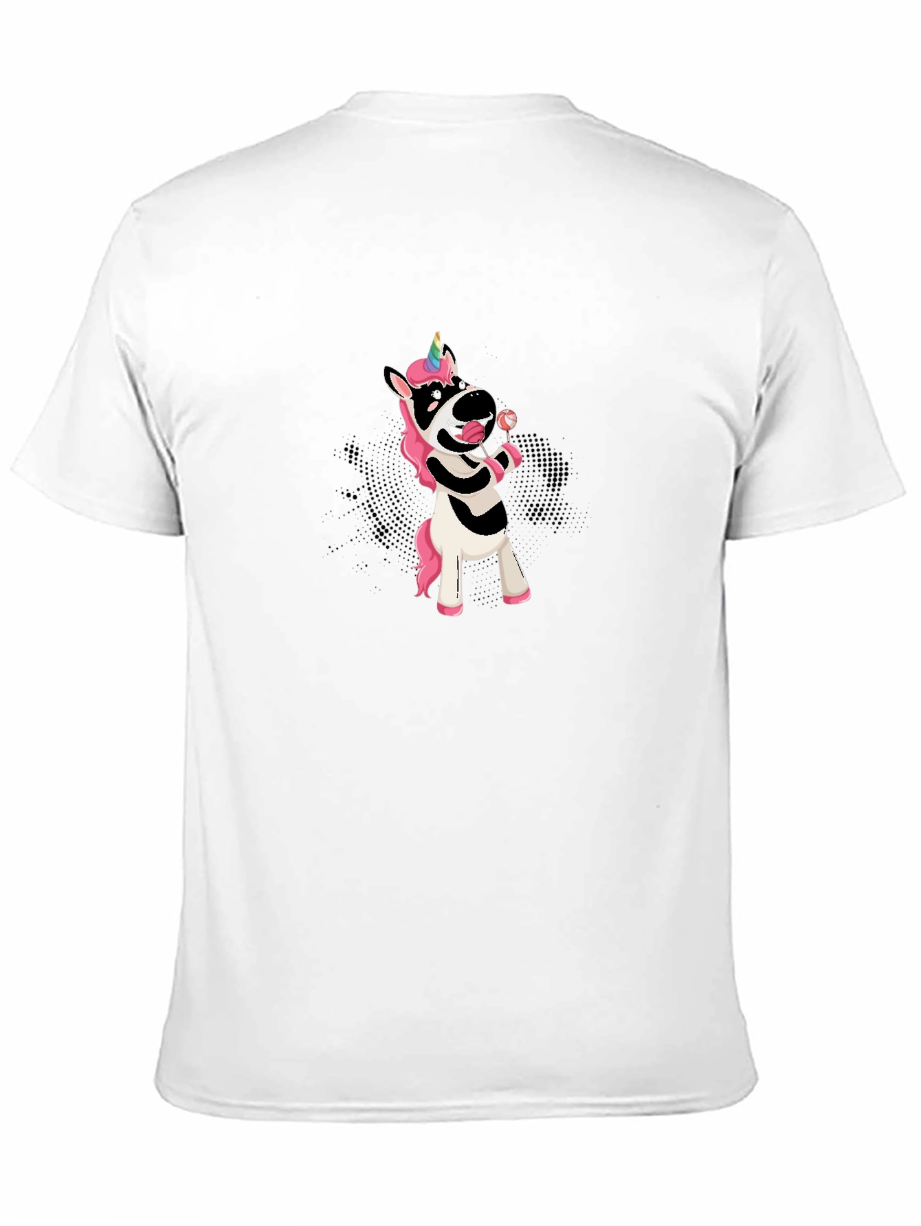 Unicorn Zebra Lollipop Black T-Shirt