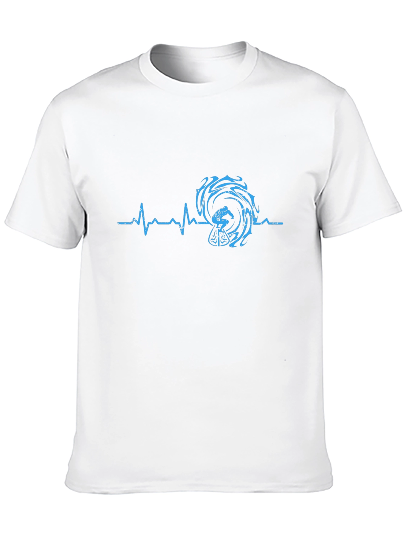 Surfing Heartbeat Tee - Black Graphic T-Shirt