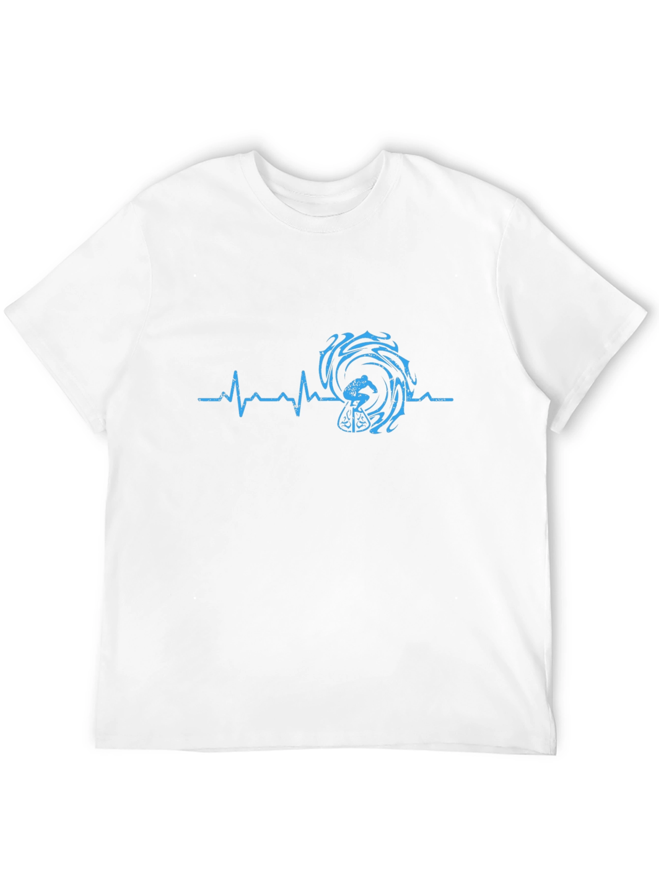 Surfing Heartbeat Tee - Black Graphic T-Shirt