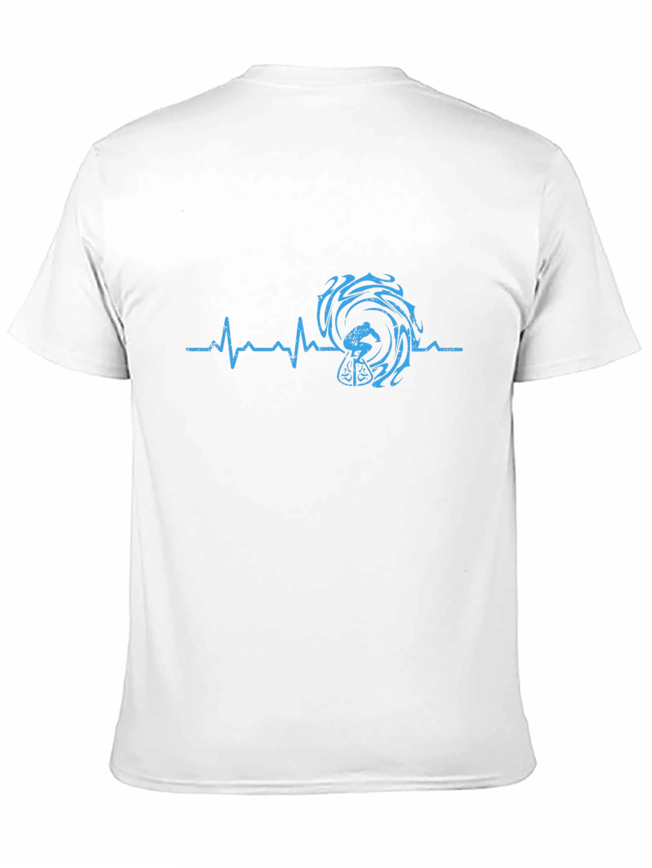 Surfing Heartbeat Tee - Black Graphic T-Shirt