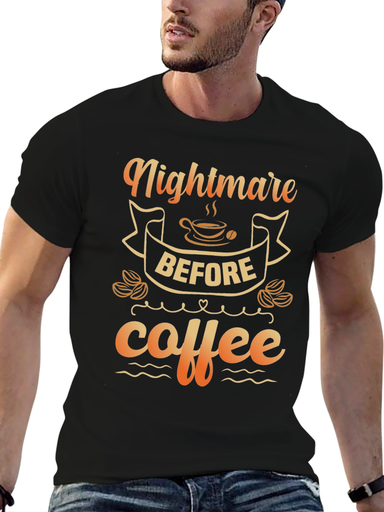 Nightmare Before Coffee Graphic Tee - Black