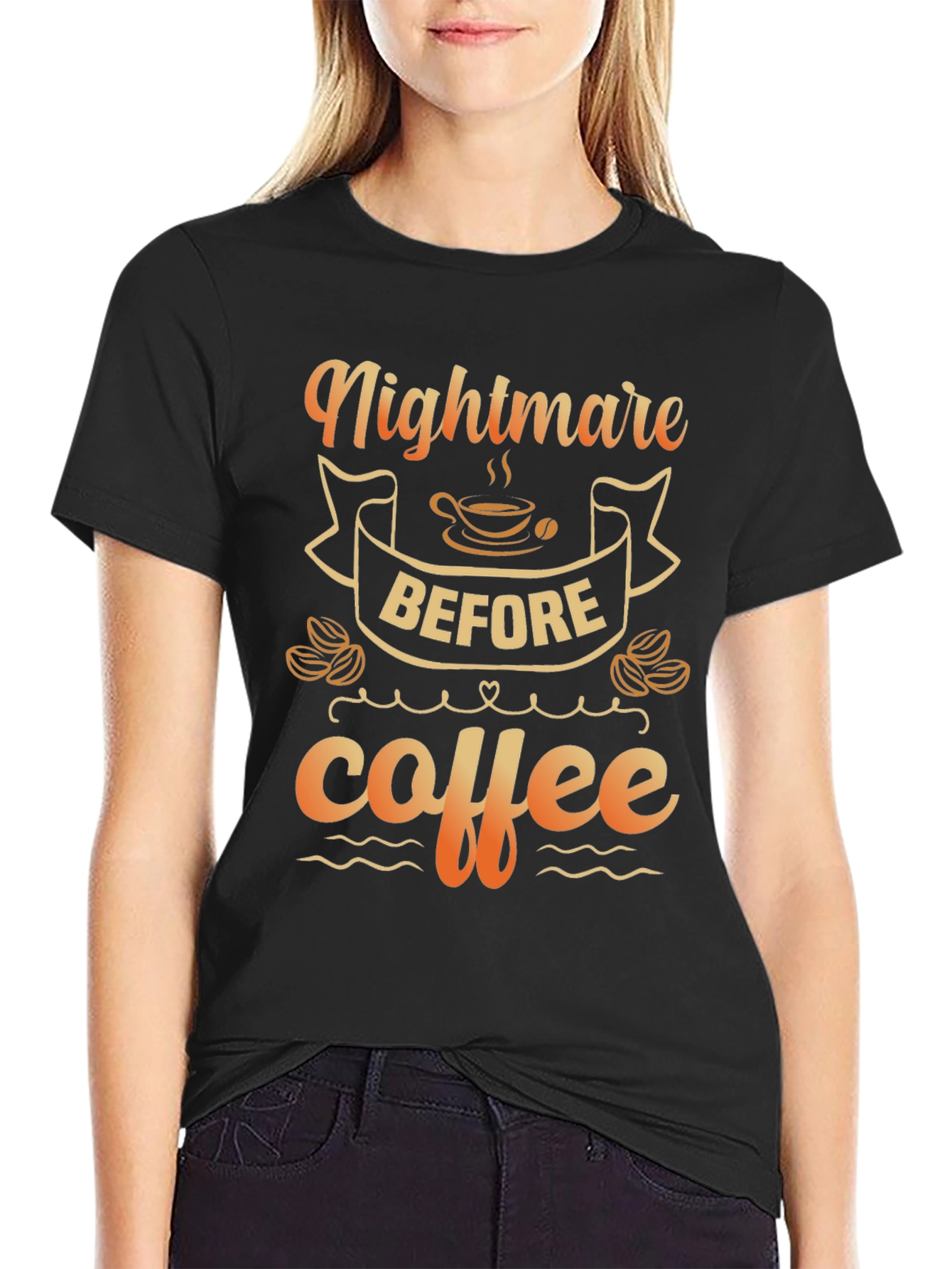 Nightmare Before Coffee Graphic Tee - Black