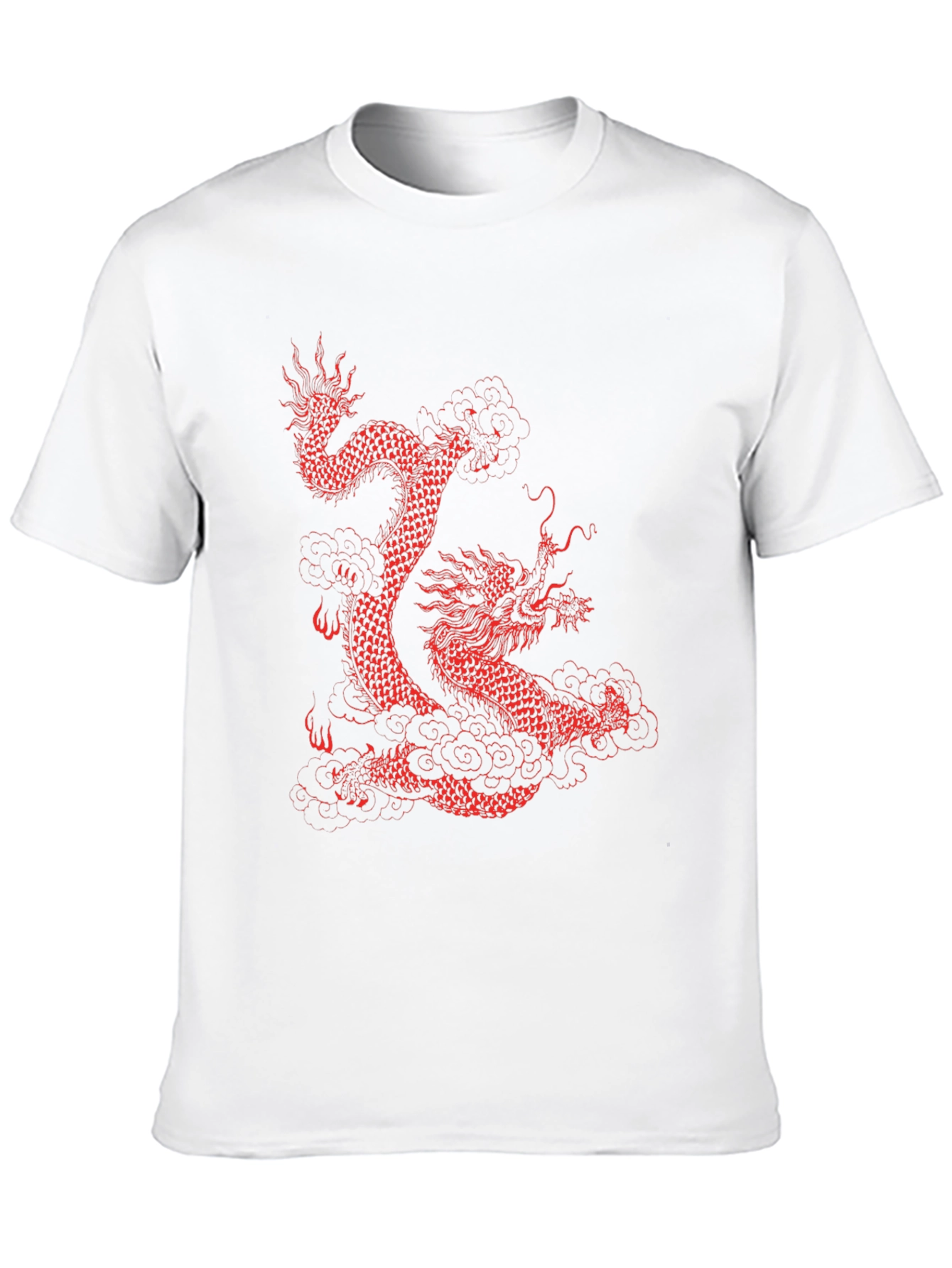 Dragon Graphic Tee - Red Dragon on Black