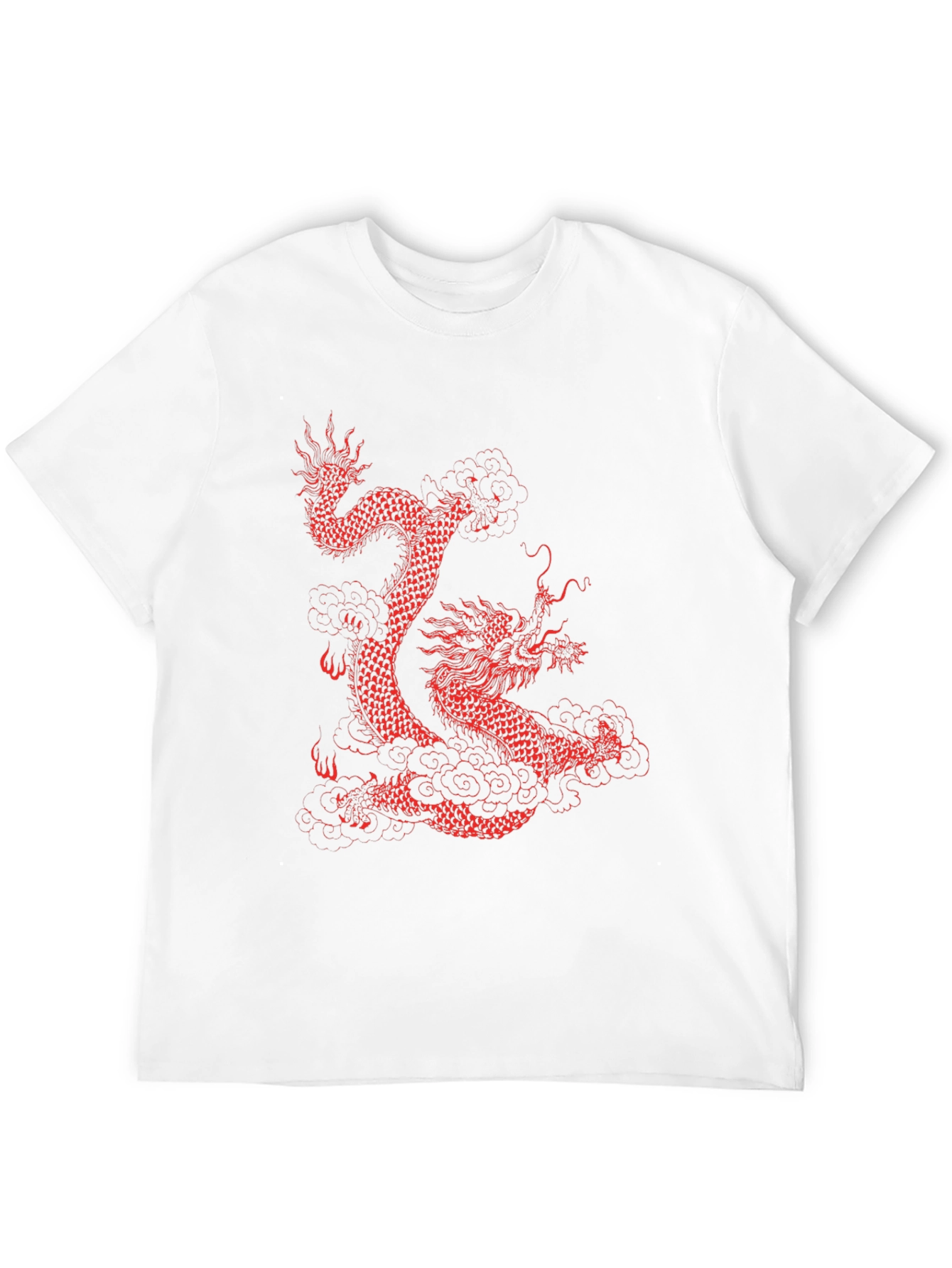 Dragon Graphic Tee - Red Dragon on Black