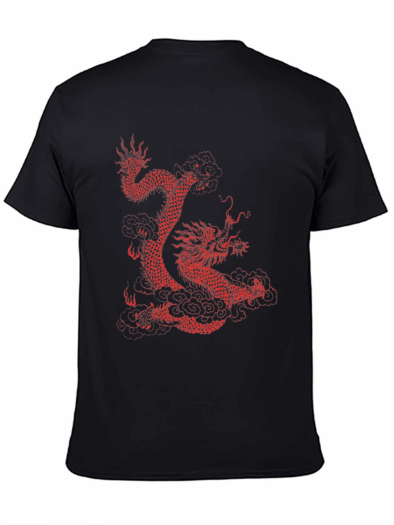 Dragon Graphic Tee - Red Dragon on Black
