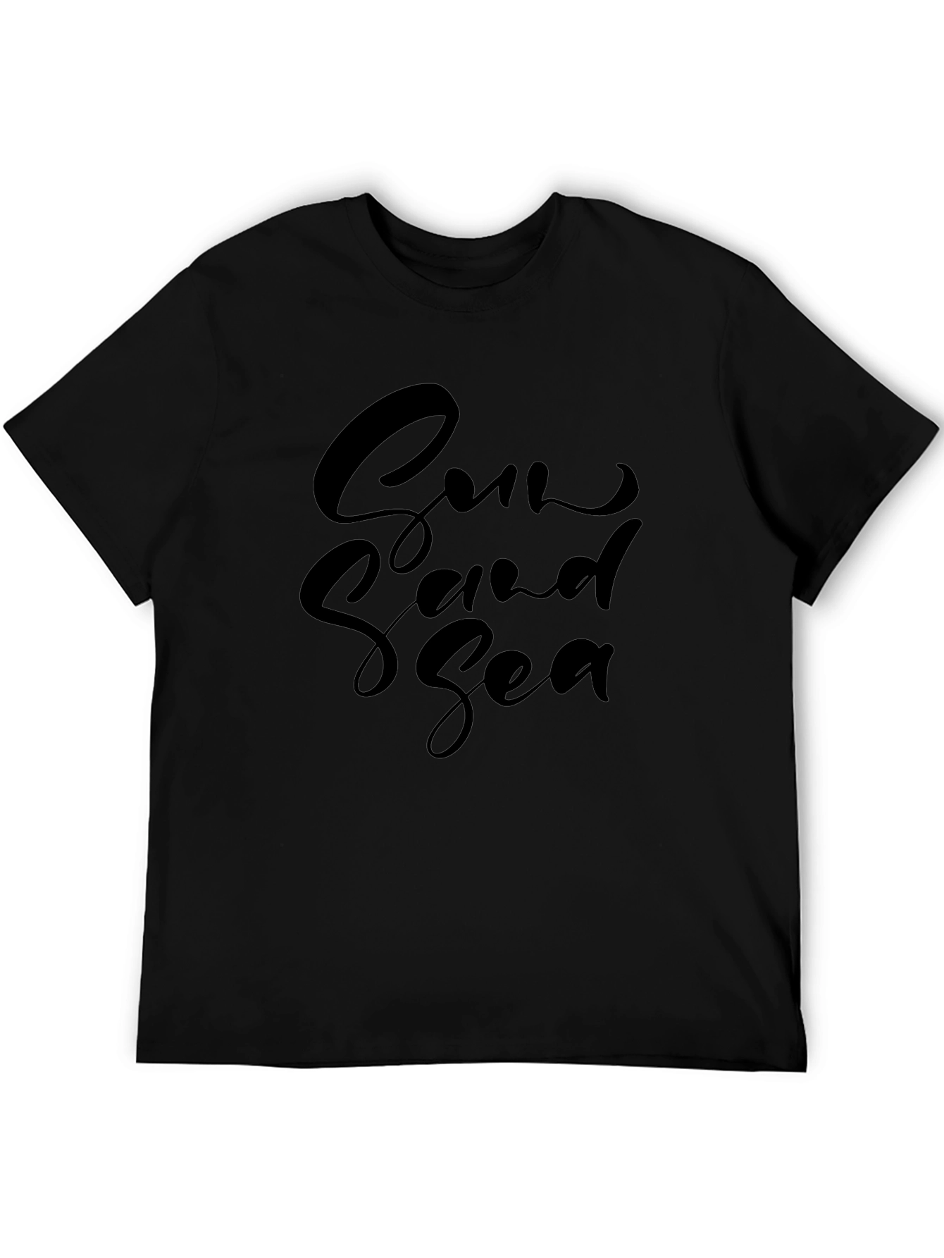 Sun Sand Sea Black Graphic Tee