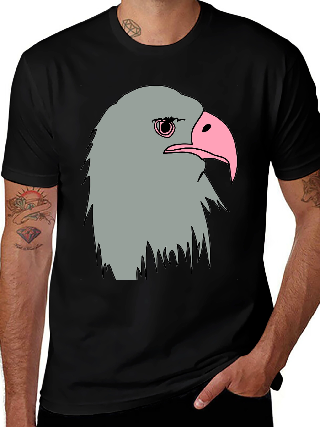 Eagle Graphic Tee - Mens Black Cotton T-Shirt