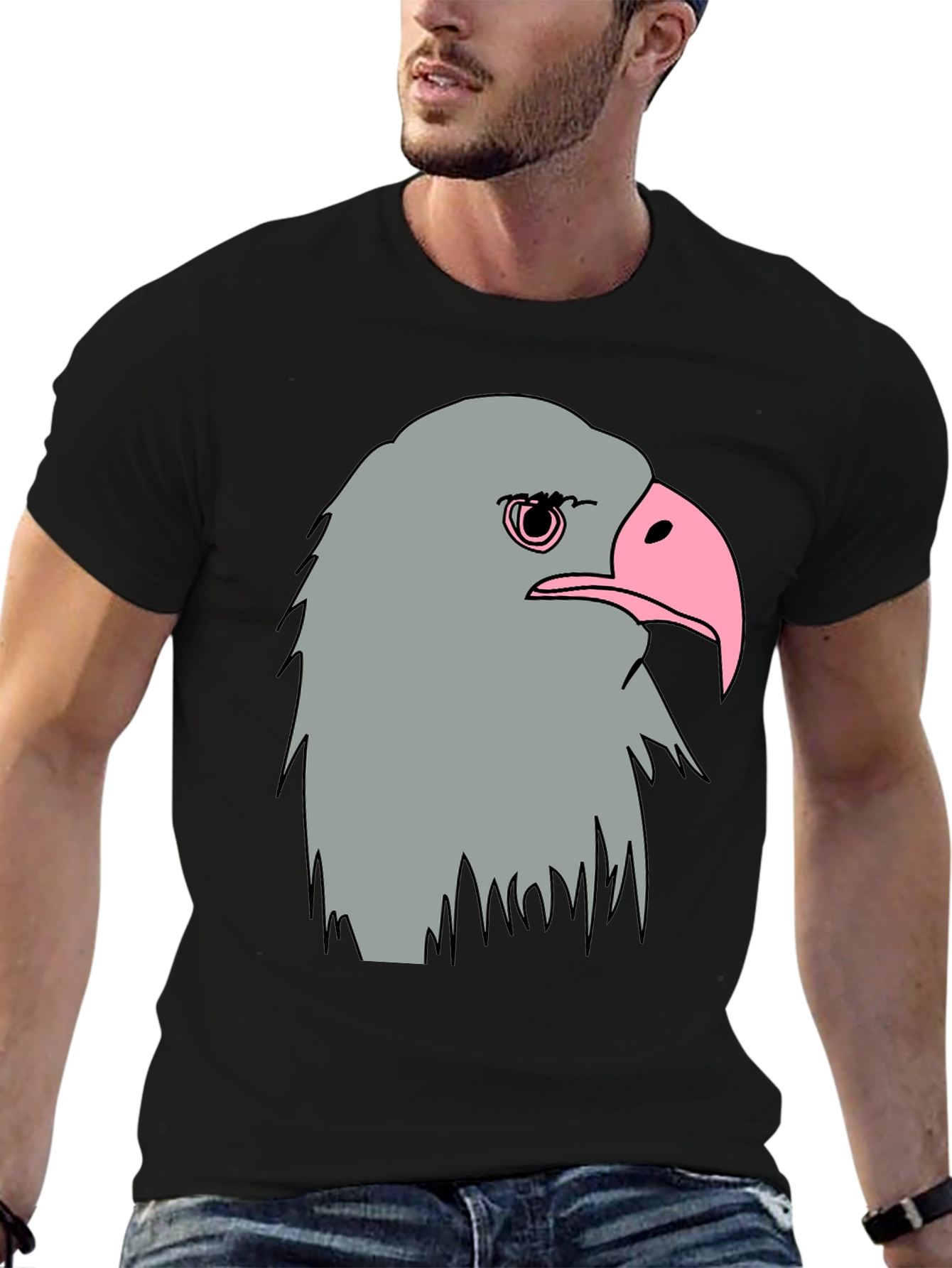 Eagle Graphic Tee - Mens Black Cotton T-Shirt