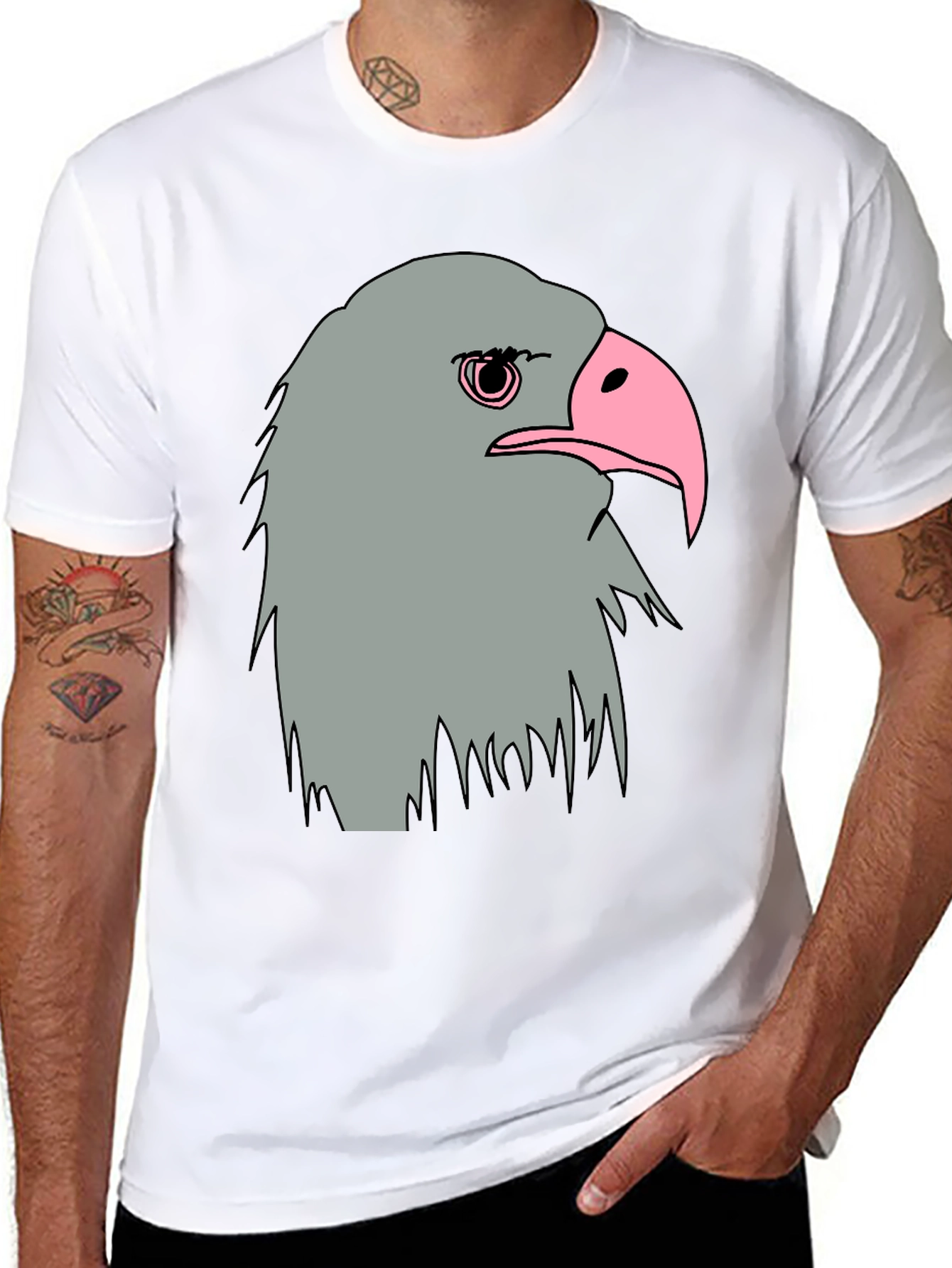 Eagle Graphic Tee - Mens Black Cotton T-Shirt