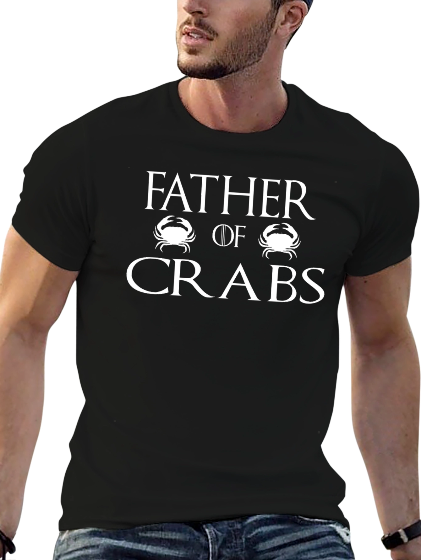 Father of Crabs Graphic Tee - Black Cotton T-Shirt