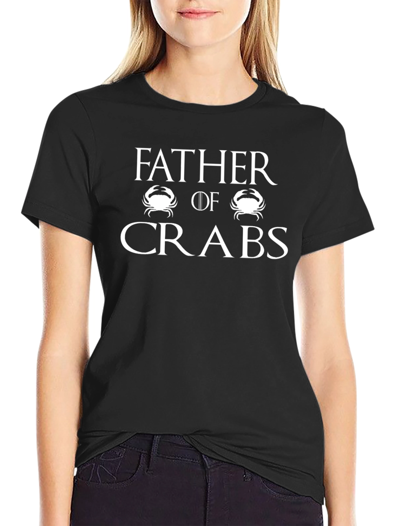 Father of Crabs Graphic Tee - Black Cotton T-Shirt