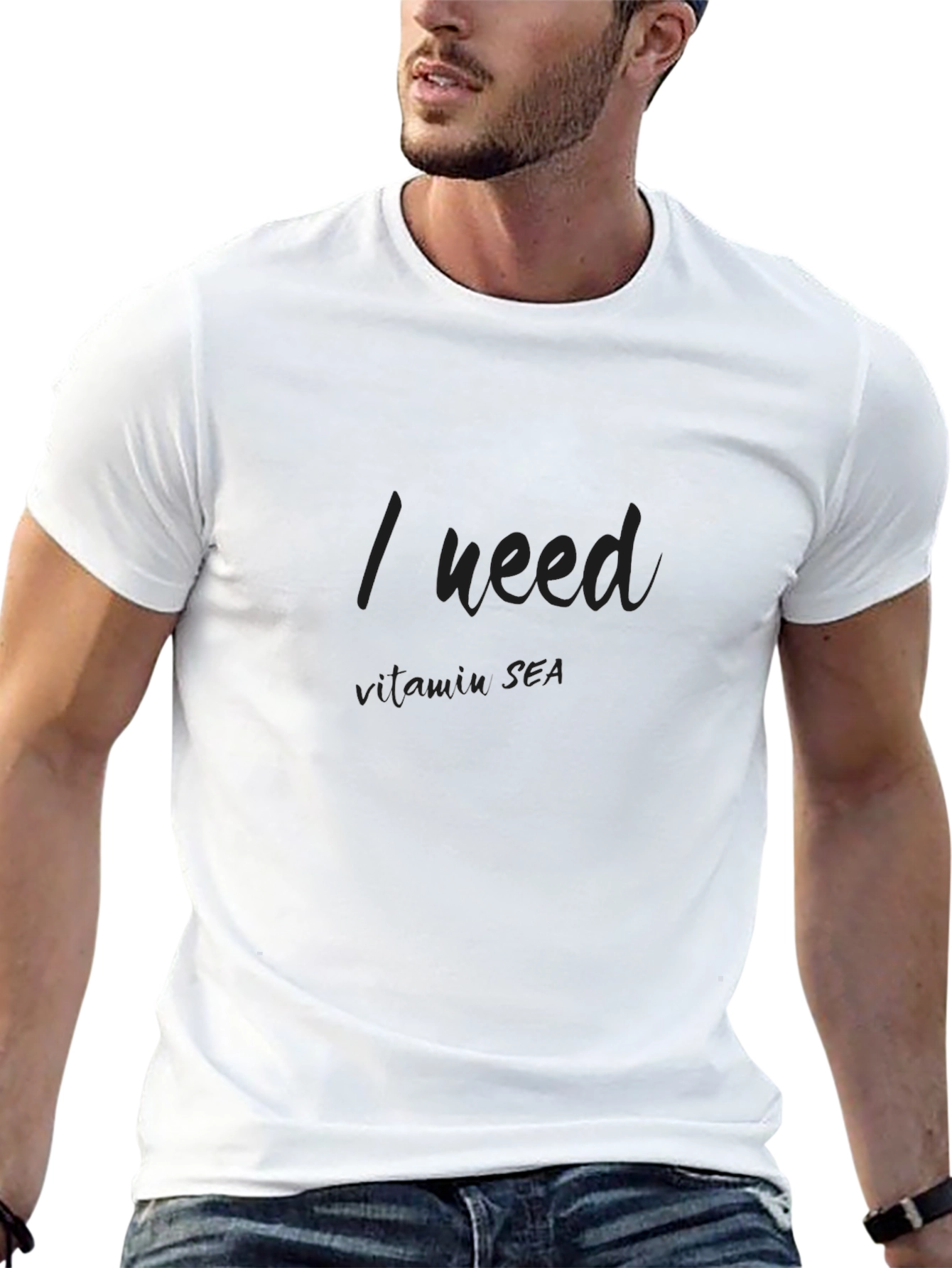 I Need Vitamin Sea Black Graphic Tee