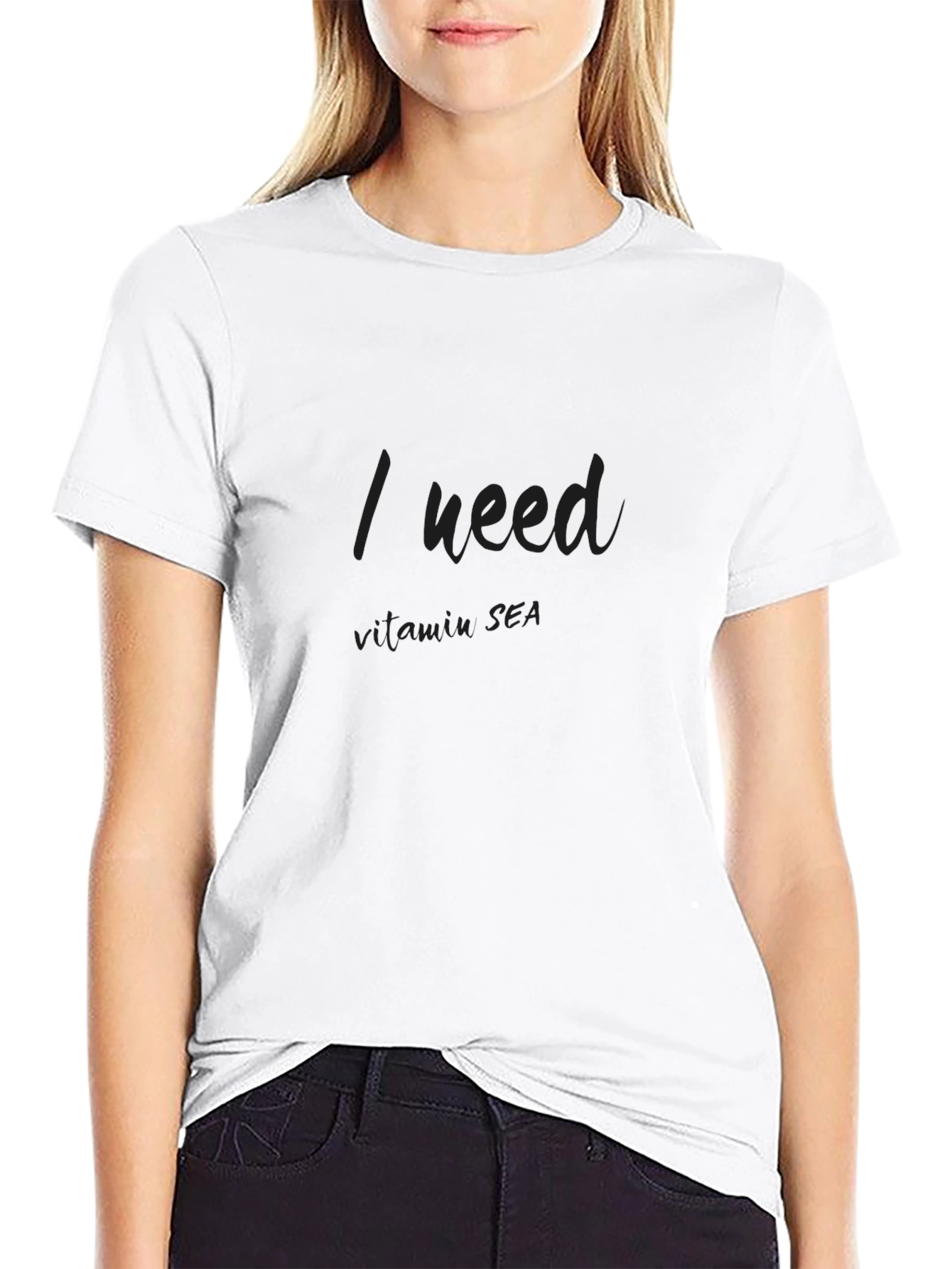 I Need Vitamin Sea Black Graphic Tee