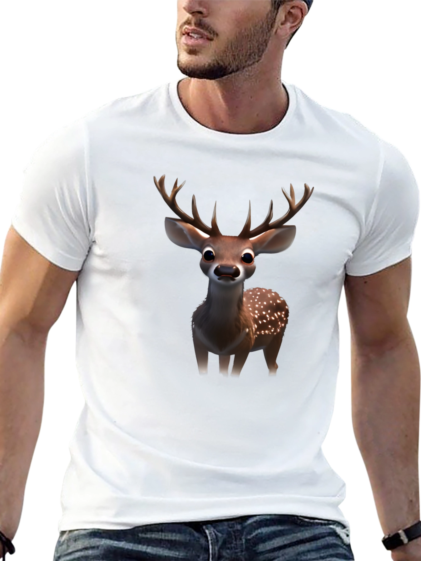 Deer Graphic T-Shirt - Mens Black Tee