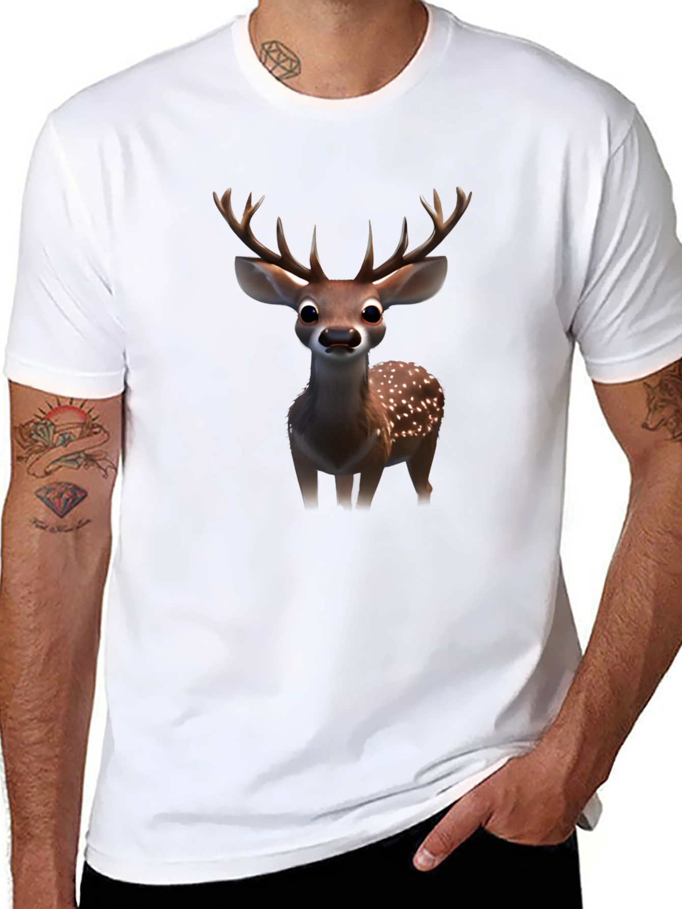 Deer Graphic T-Shirt - Mens Black Tee
