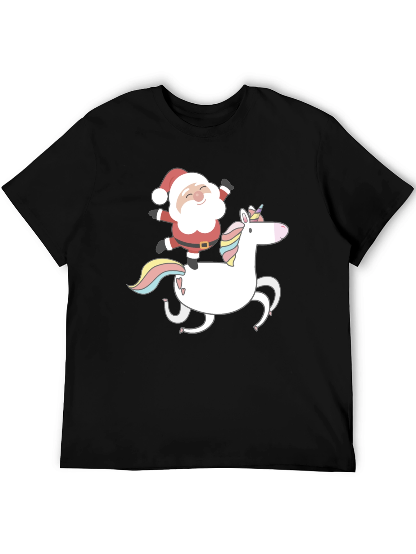 Santa Riding Unicorn Graphic Tee