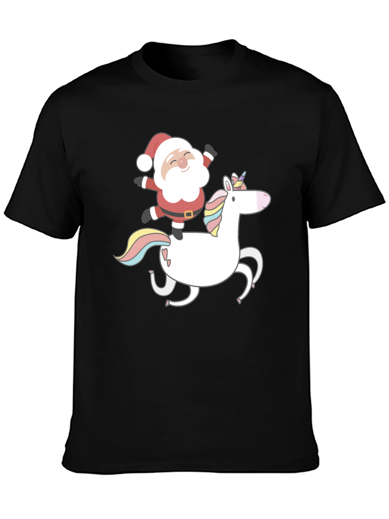 Santa Riding Unicorn Graphic Tee