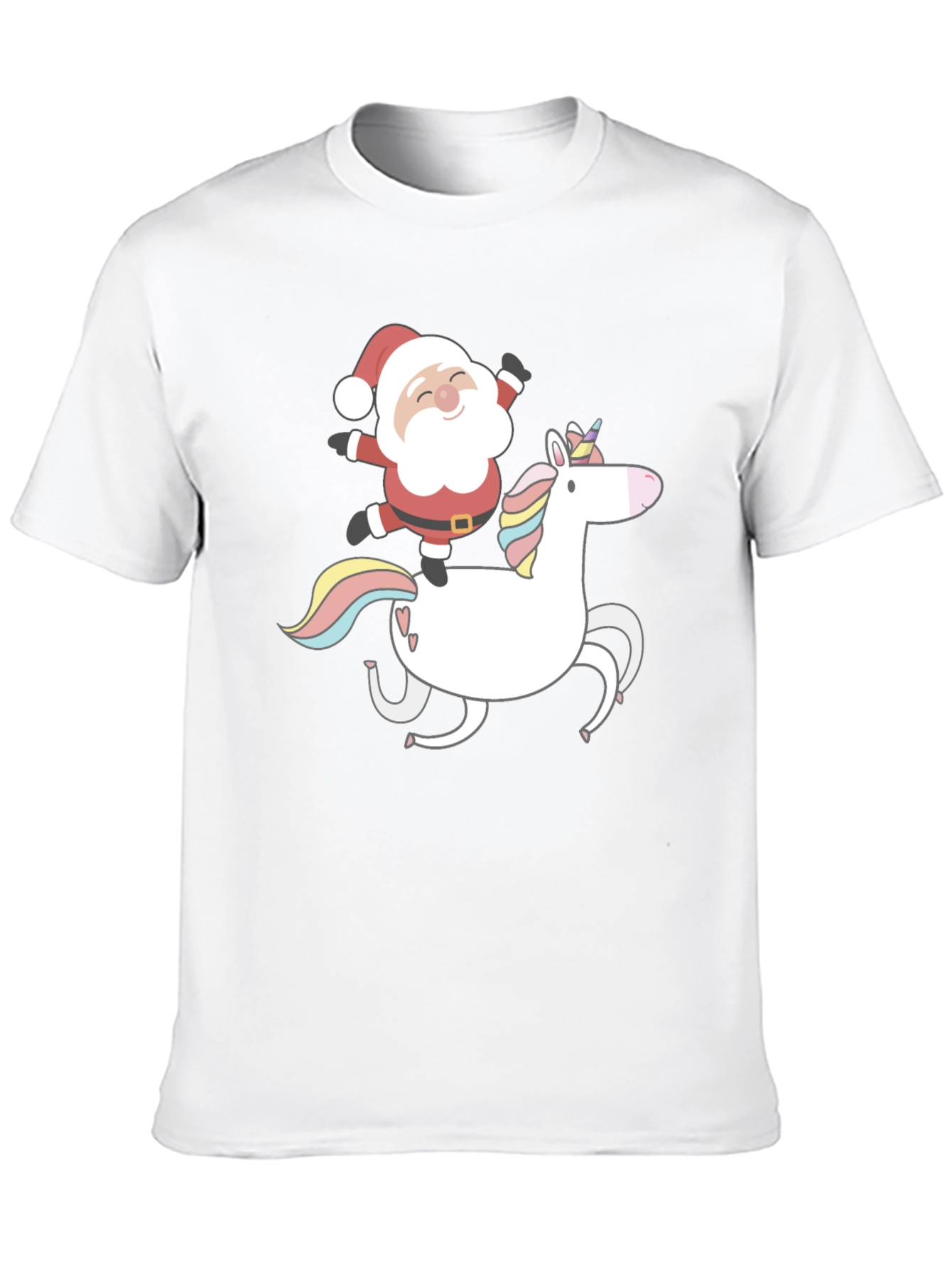 Santa Riding Unicorn Graphic Tee