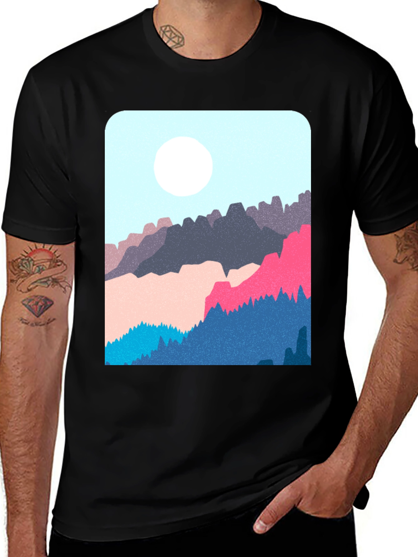Mountain Graphic Black T-Shirt