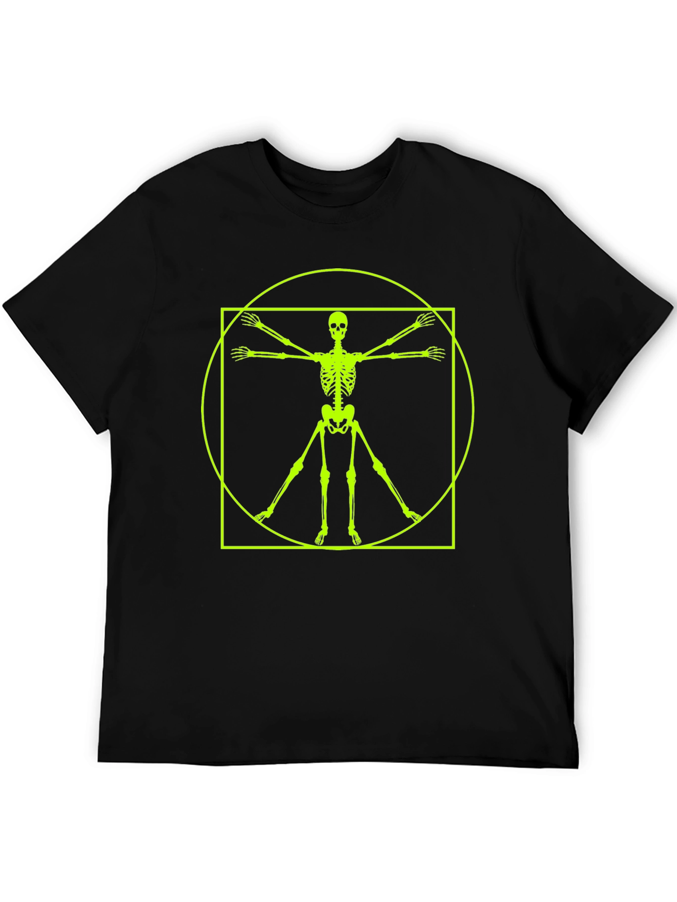 Vitruvian Skeleton T-Shirt - Anatomical Black Tee