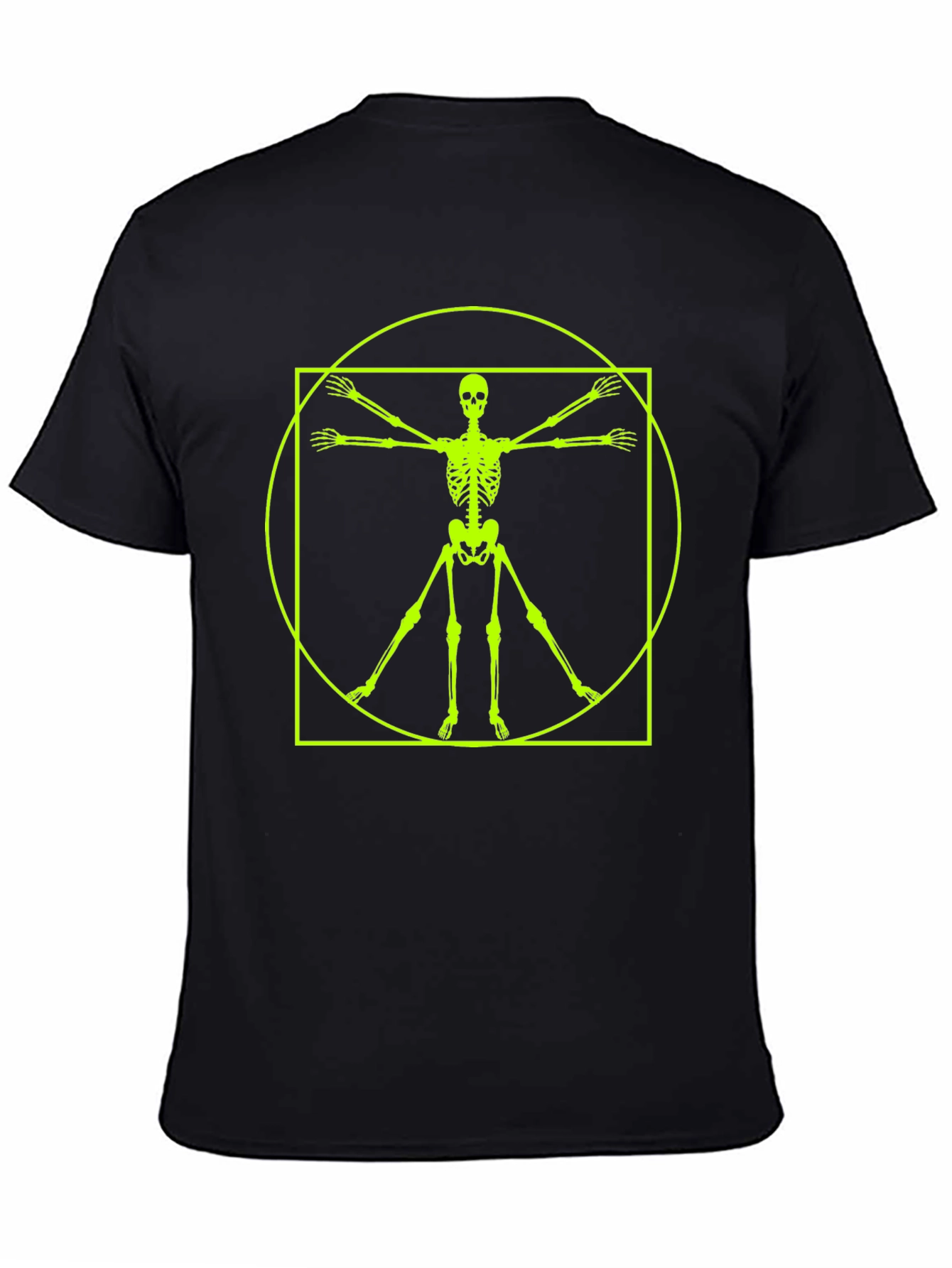 Vitruvian Skeleton T-Shirt - Anatomical Black Tee