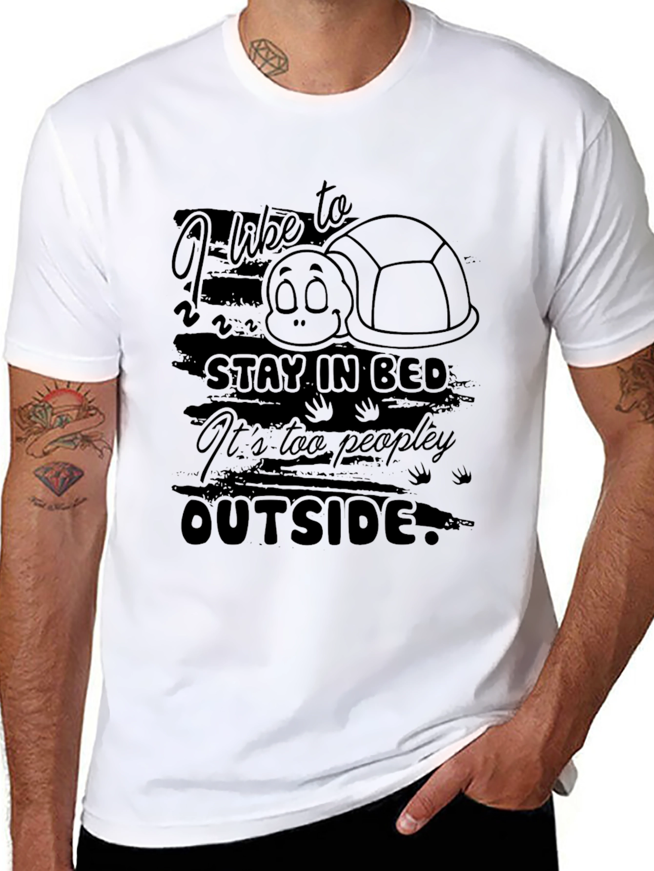 I Like To Stay In Bed Turtle T-Shirt