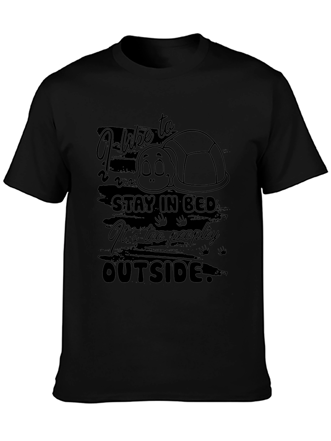 I Like To Stay In Bed Turtle T-Shirt