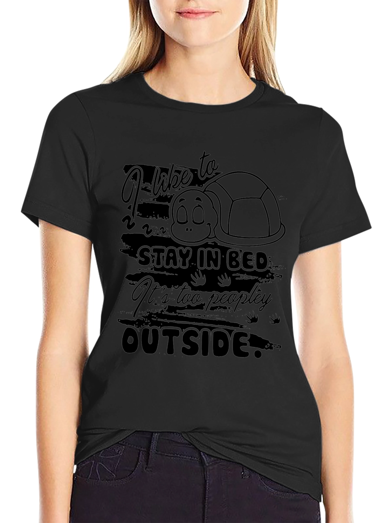 I Like To Stay In Bed Turtle T-Shirt
