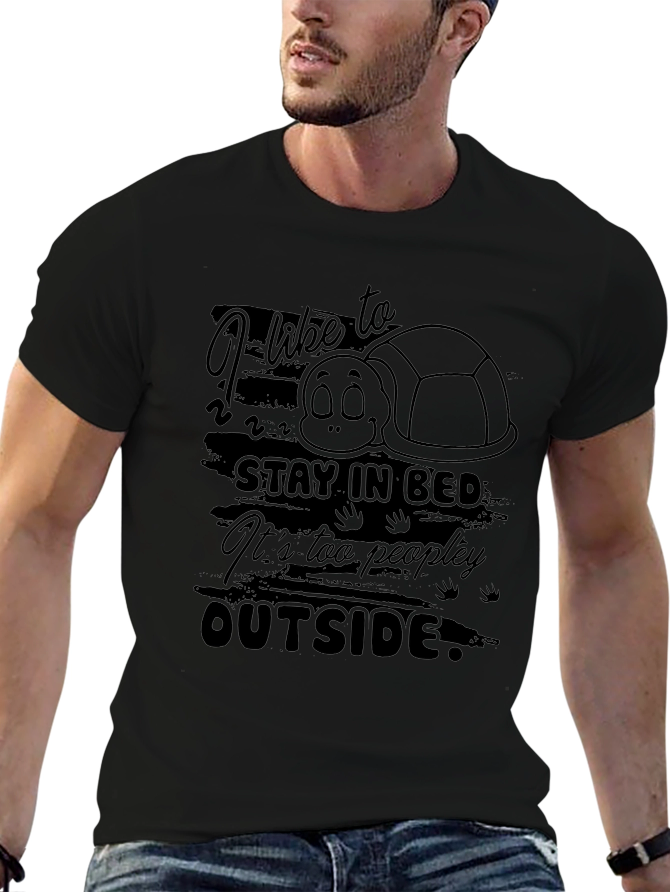 I Like To Stay In Bed Turtle T-Shirt