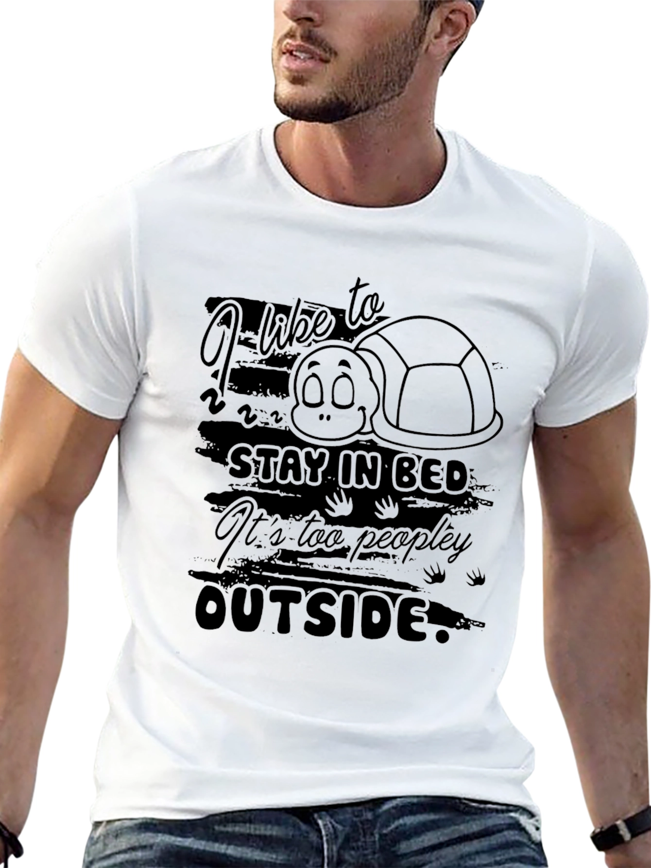 I Like To Stay In Bed Turtle T-Shirt