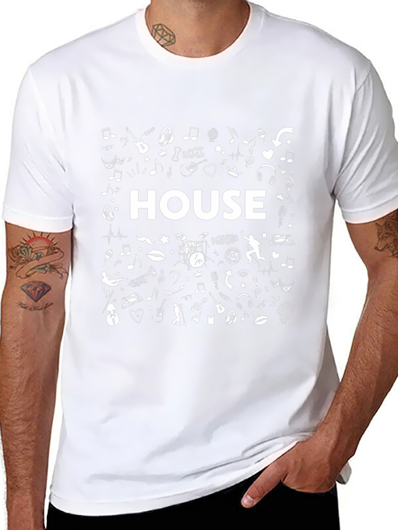 House Music T-Shirt - Black Graphic Tee