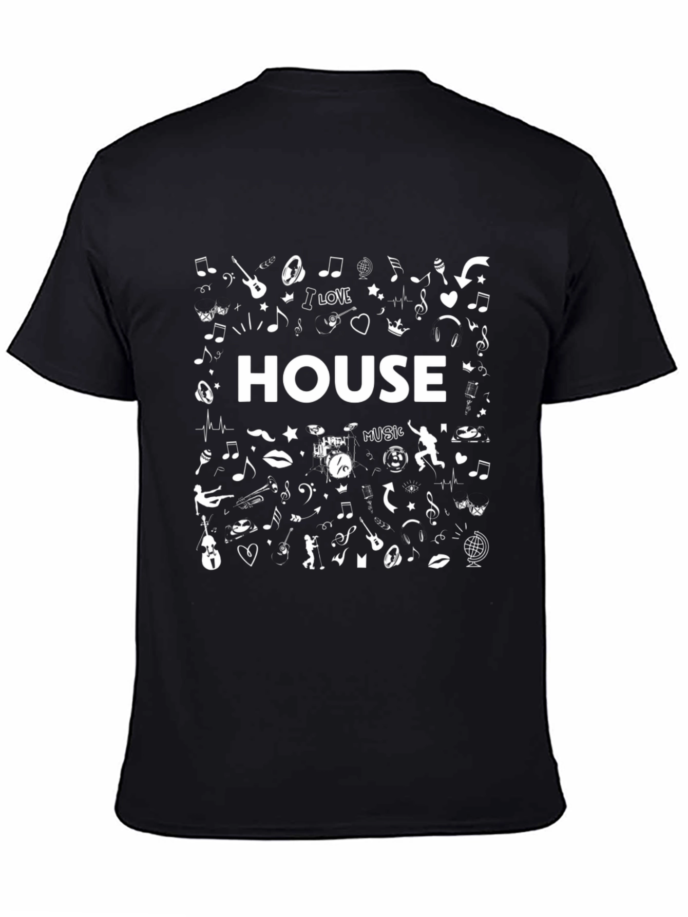 House Music T-Shirt - Black Graphic Tee