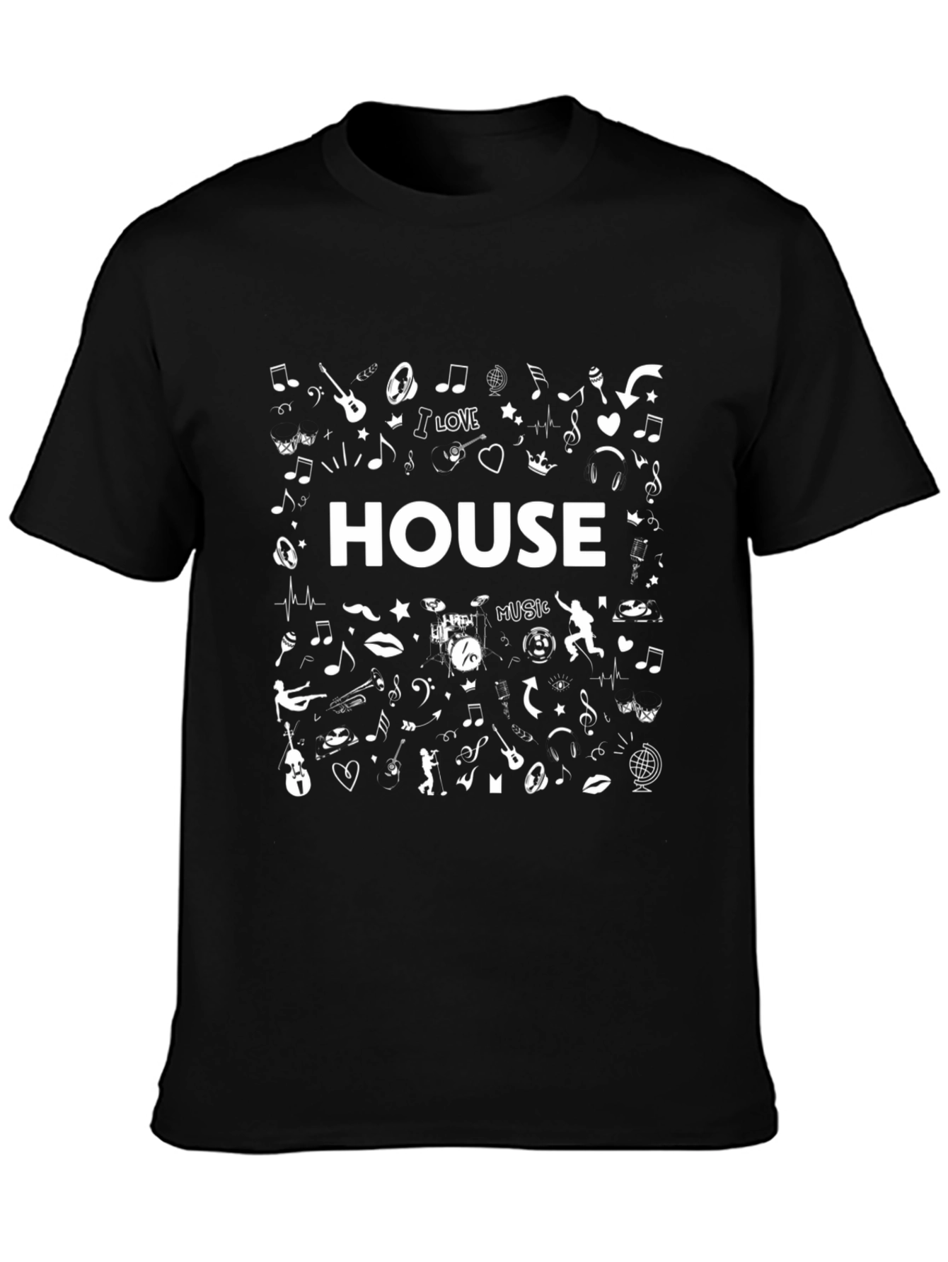 House Music T-Shirt - Black Graphic Tee