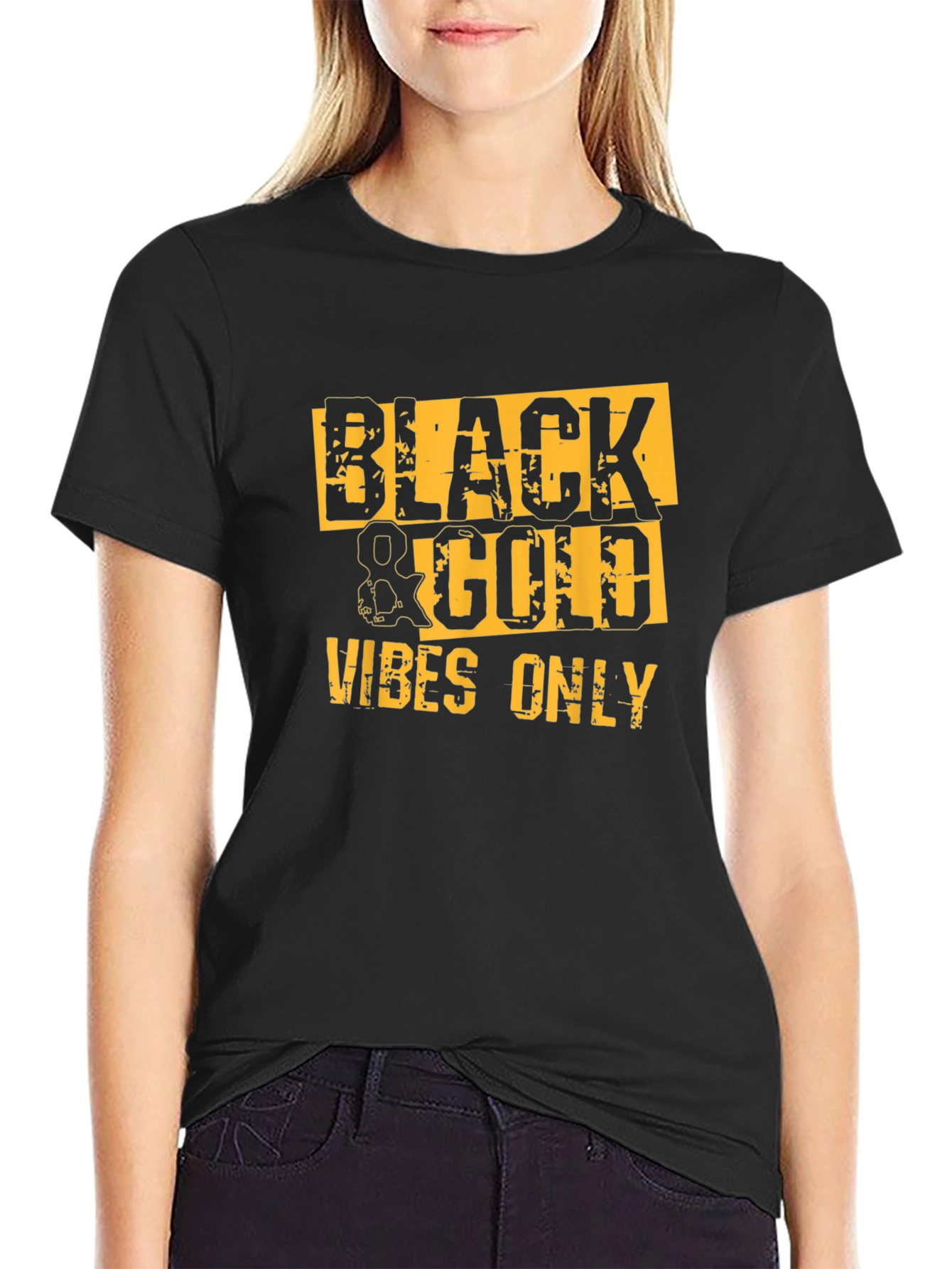 Black & Gold Vibes Only Graphic Tee