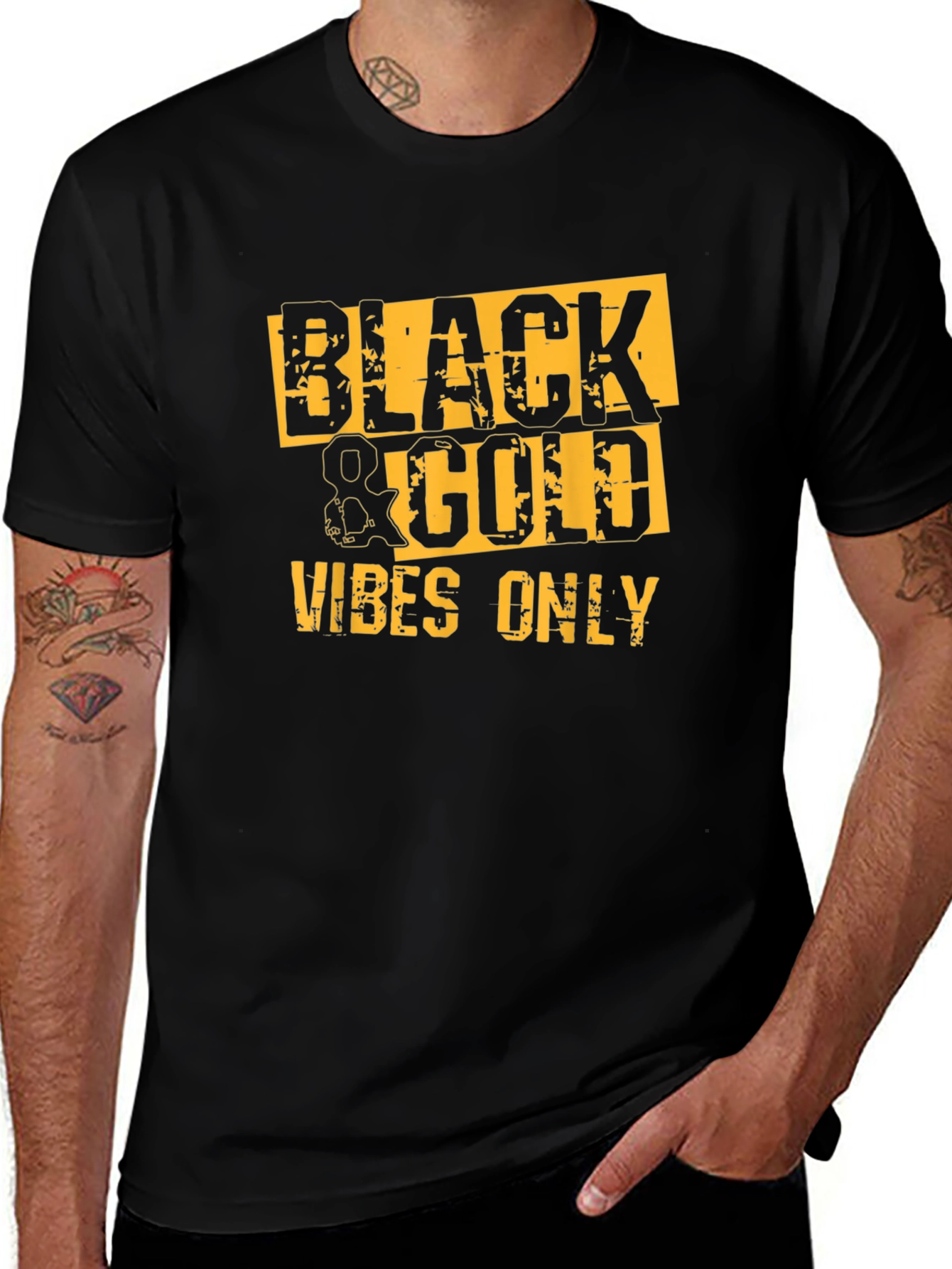 Black & Gold Vibes Only Graphic Tee